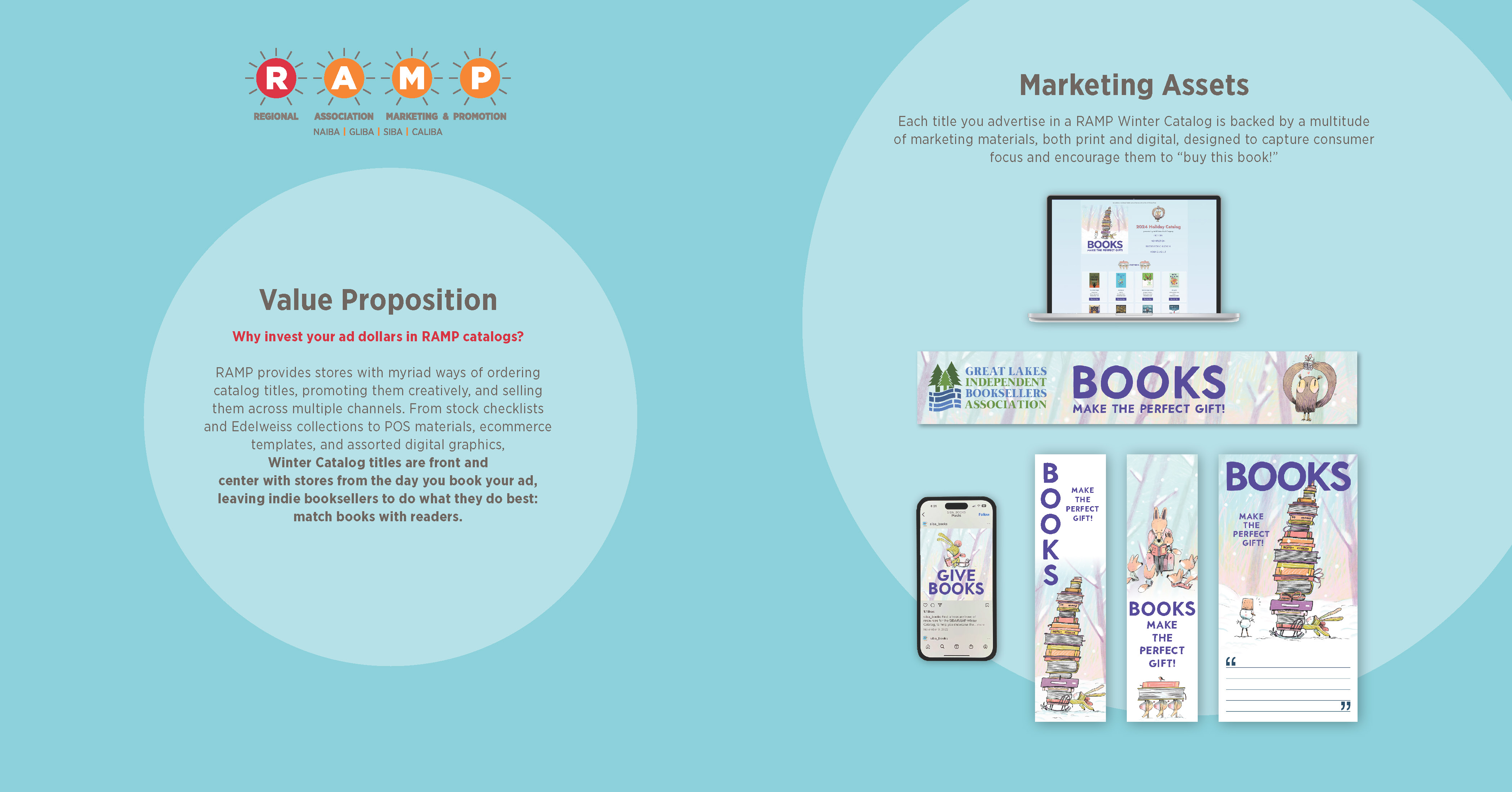 How to Level Up 4th Quarter Sales by Creating a High-Impact, multi-channel Marketing Program. Custom Print: Personalize catalogs with store logo, hours, coupon, and more. Cost is $150 and includes front and back covers. Minimum order of one thousand catalogs for customization. Front cover customization space is 5.75 inches wide by 2.5 inches. Back cover is 5.375 inches wide by 2.75 inches tall. Generic catalogs are available for stores not wishing to customize. Ecommerce: A digital winter catalog is available at no extra cost customized with links to your stores ecommerce. Direct mail to target mail routes. Postage is 20 cents per piece. RAMP helps you select addresses. Firm deadline to start direct mail order is June 1. Newspaper insertions: up to three local/regional newspapers. Shipping free. Stores are responsible for scheduling, cost, and any other arrangements with newspapers.